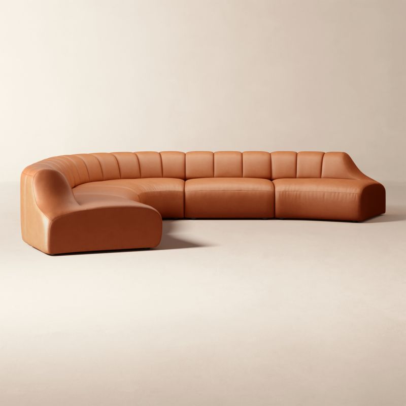 Kindred 5-Piece Leather L-Shaped Sectional Sofa by Casa Dean by Swizz Beatz - image 3 of 5