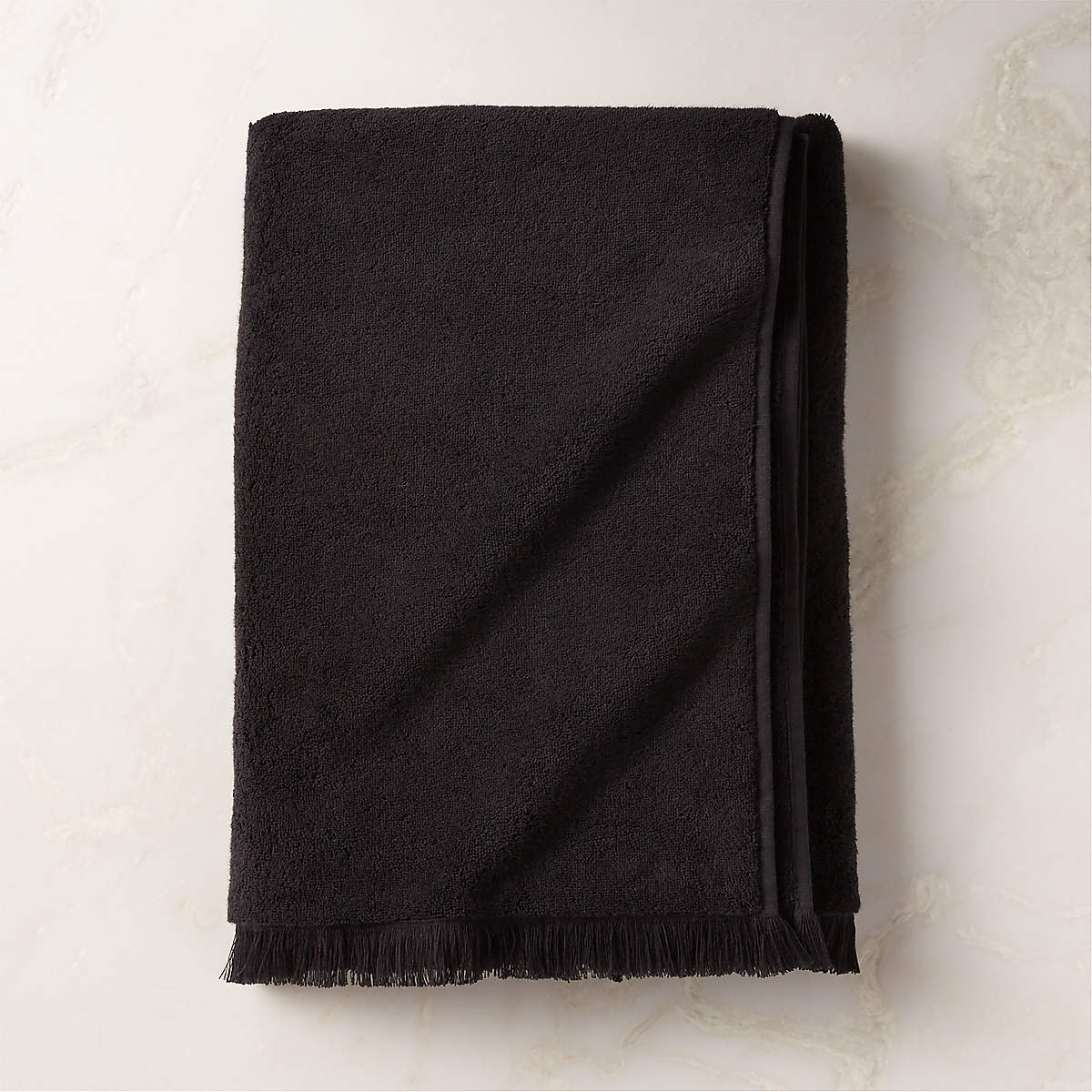 Kindred Organic Cotton Black Bath Sheet + Reviews CB2
