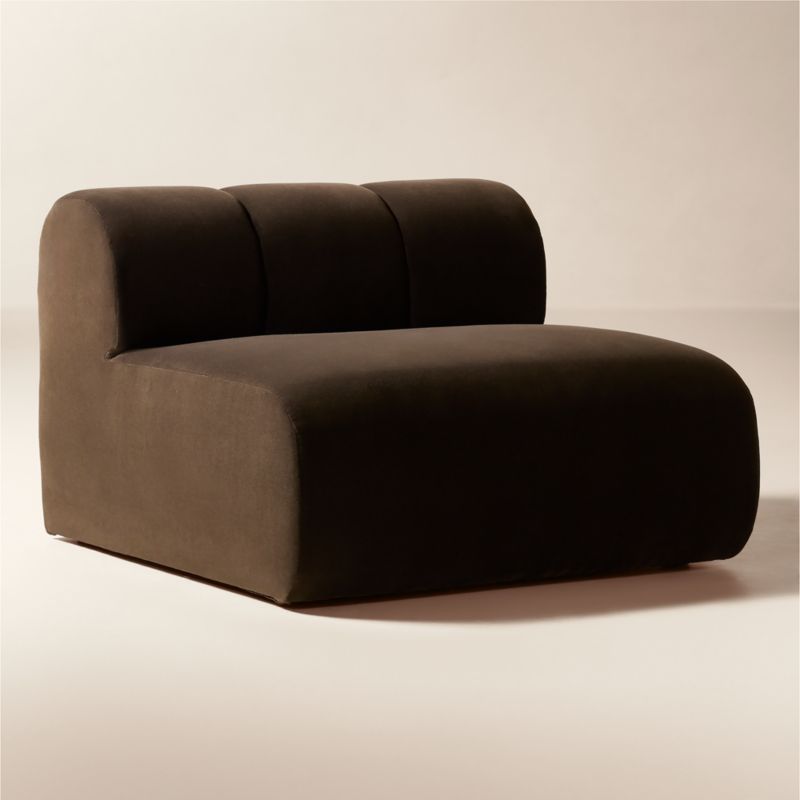 Kindred Brown Velvet Armless Chair by Casa Dean by Swizz Beatz - image 1 of 7
