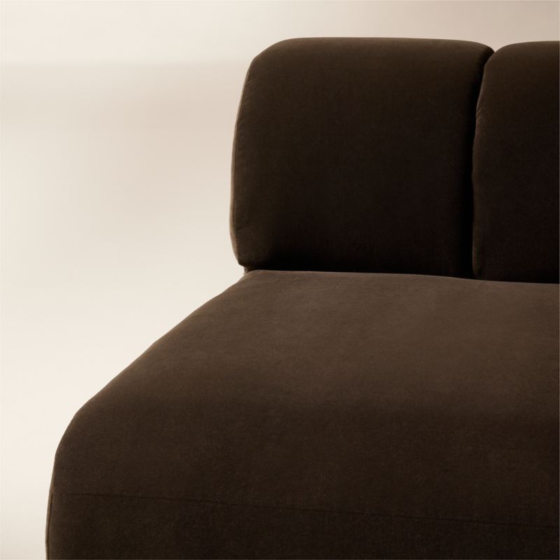 Kindred Brown Velvet Armless Chair by Casa Dean by Swizz Beatz - image 5 of 7