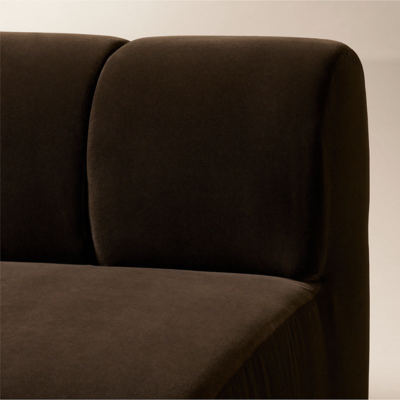 Kindred Brown Velvet Armless Chair by Casa Dean by Swizz Beatz - image 4 of 7