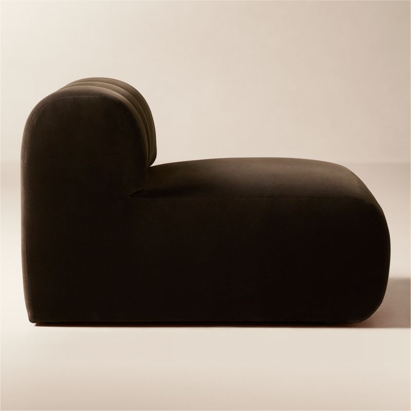 Kindred Brown Velvet Armless Chair by Casa Dean by Swizz Beatz - image 2 of 7