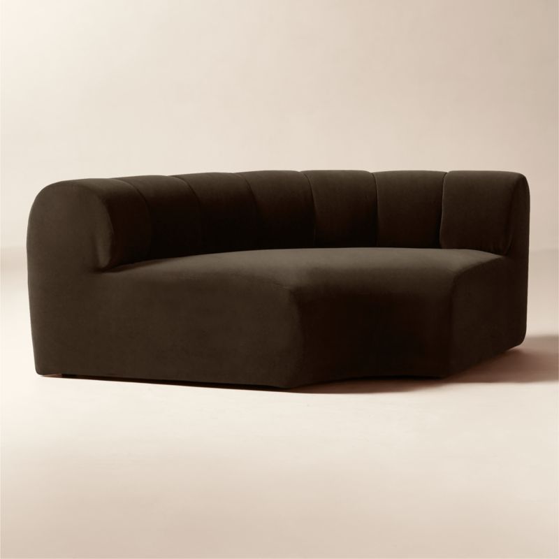 Kindred Brown Velvet Corner Chair by Casa Dean by Swizz Beatz - image 1 of 7