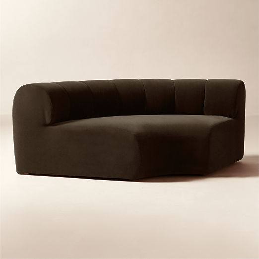 Kindred Brown Velvet Corner Chair by Casa Dean by Swizz Beatz