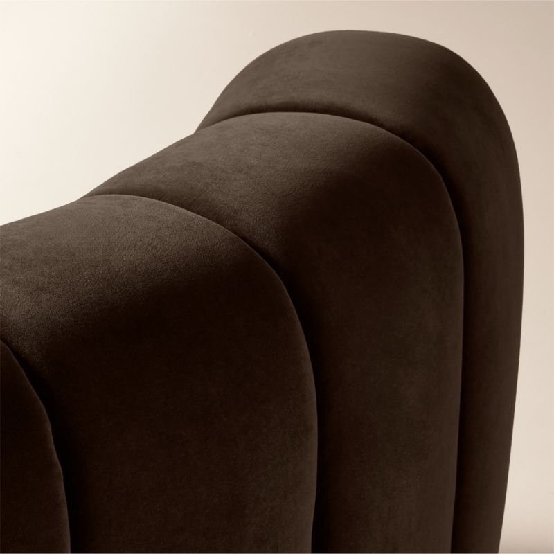 Kindred Brown Velvet Corner Chair by Casa Dean by Swizz Beatz - image 4 of 7