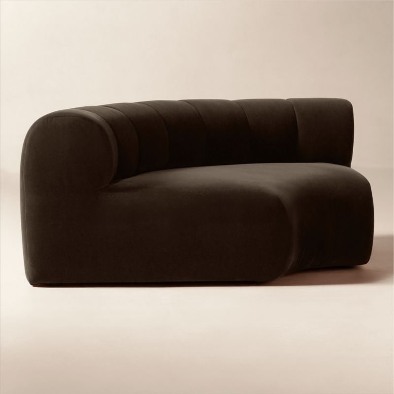 Kindred Brown Velvet Corner Chair by Casa Dean by Swizz Beatz - image 2 of 7
