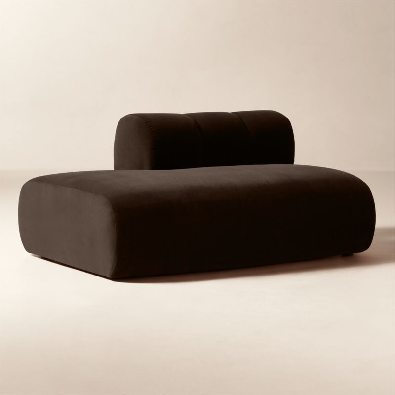 Kindred Brown Velvet Left Arm Bumper by Casa Dean by Swizz Beatz - image 1 of 7