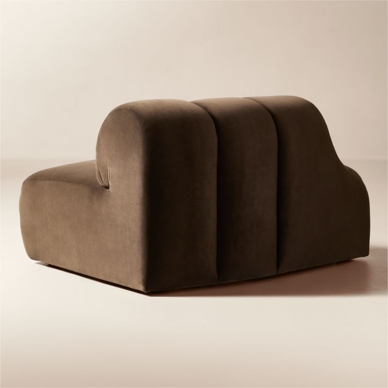 Kindred Brown Velvet Left End Chair by Casa Dean by Swizz Beatz - image 3 of 7