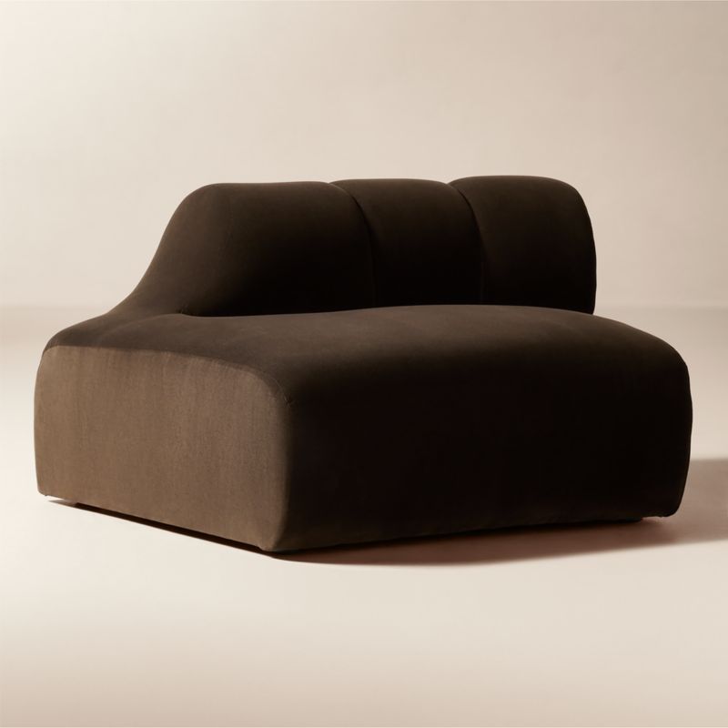 Kindred Brown Velvet Left End Chair by Casa Dean by Swizz Beatz - image 1 of 7
