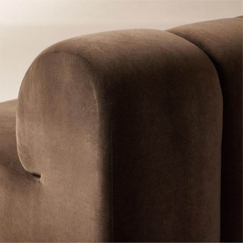 Kindred Brown Velvet Left End Chair by Casa Dean by Swizz Beatz - image 4 of 7