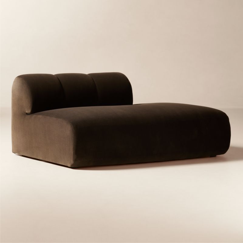 Kindred Brown Velvet Right Arm Bumper by Casa Dean by Swizz Beatz - image 1 of 7