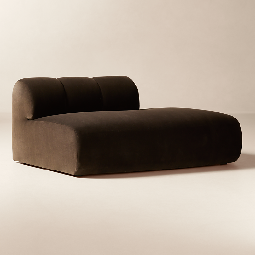 Kindred Brown Velvet Right Arm Bumper by Casa Dean by Swizz Beatz