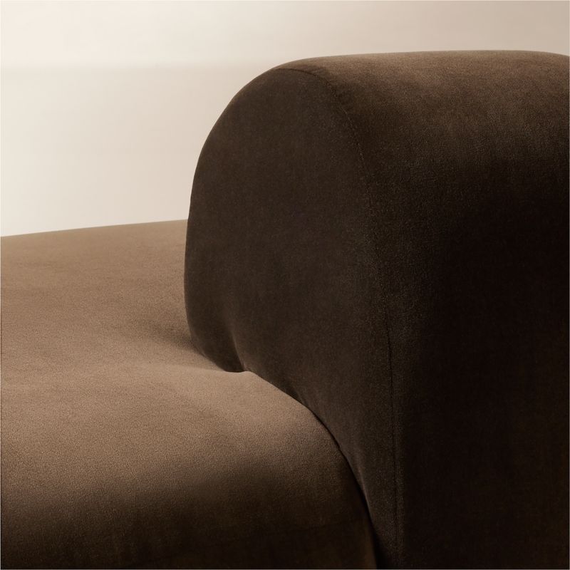 Kindred Brown Velvet Right Arm Bumper by Casa Dean by Swizz Beatz - image 4 of 7
