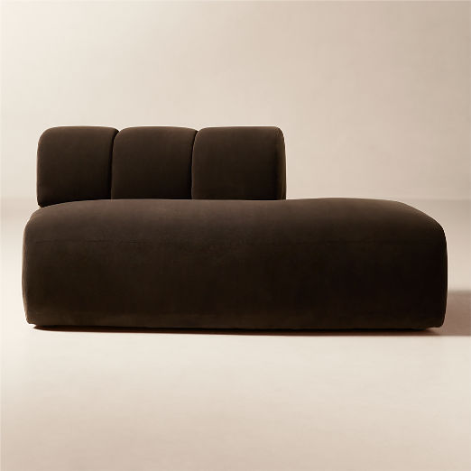 Kindred Brown Velvet Right Arm Bumper by Casa Dean by Swizz Beatz