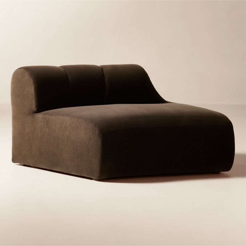Kindred Brown Velvet Right End Chair by Casa Dean by Swizz Beatz - image 1 of 7