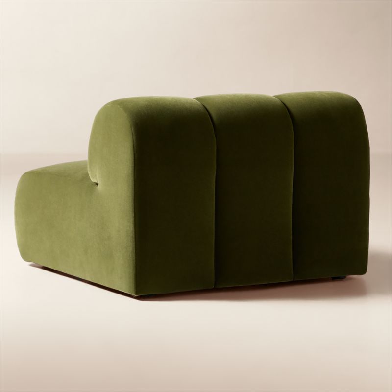 Kindred Olive Green Velvet Armless Chair by Casa Dean by Swizz Beatz - image 4 of 10