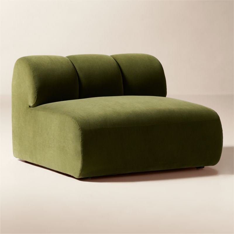 Kindred Olive Green Velvet Armless Chair by Casa Dean by Swizz Beatz - image 2 of 10