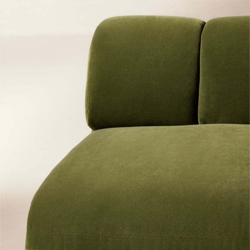 Kindred Olive Green Velvet Armless Chair by Casa Dean by Swizz Beatz - image 6 of 10
