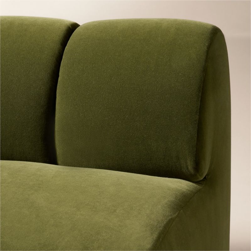 Kindred Olive Green Velvet Armless Chair by Casa Dean by Swizz Beatz - image 5 of 10