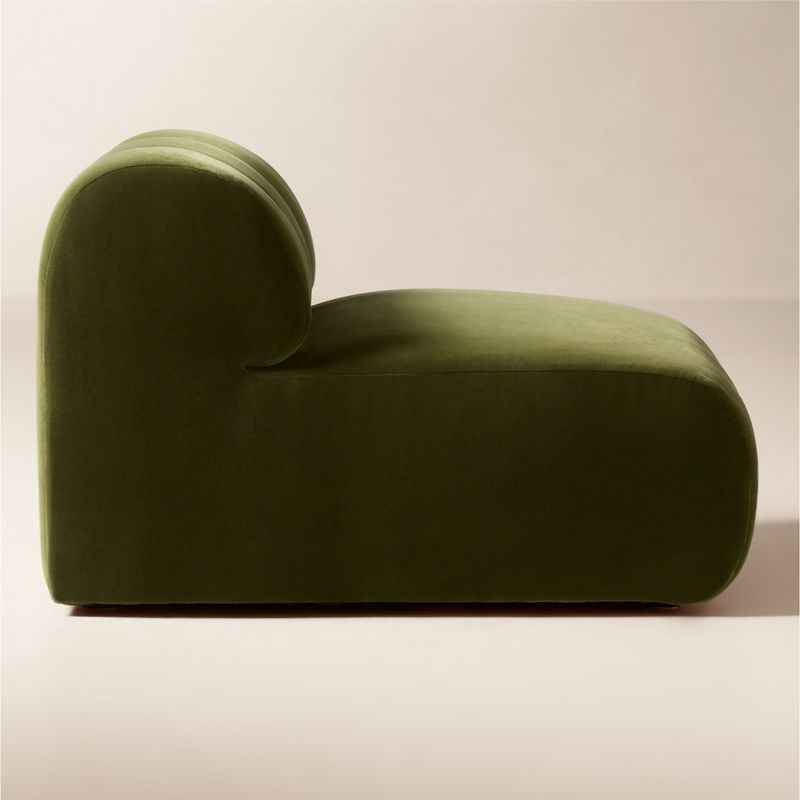 Kindred Olive Green Velvet Armless Chair by Casa Dean by Swizz Beatz - image 3 of 10