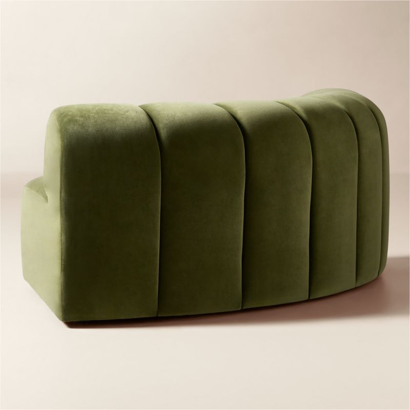 Kindred Olive Green Velvet Corner Chair by Casa Dean by Swizz Beatz - image 4 of 10
