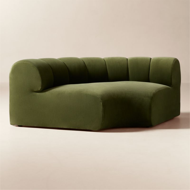 Kindred Olive Green Velvet Corner Chair by Casa Dean by Swizz Beatz - image 2 of 10