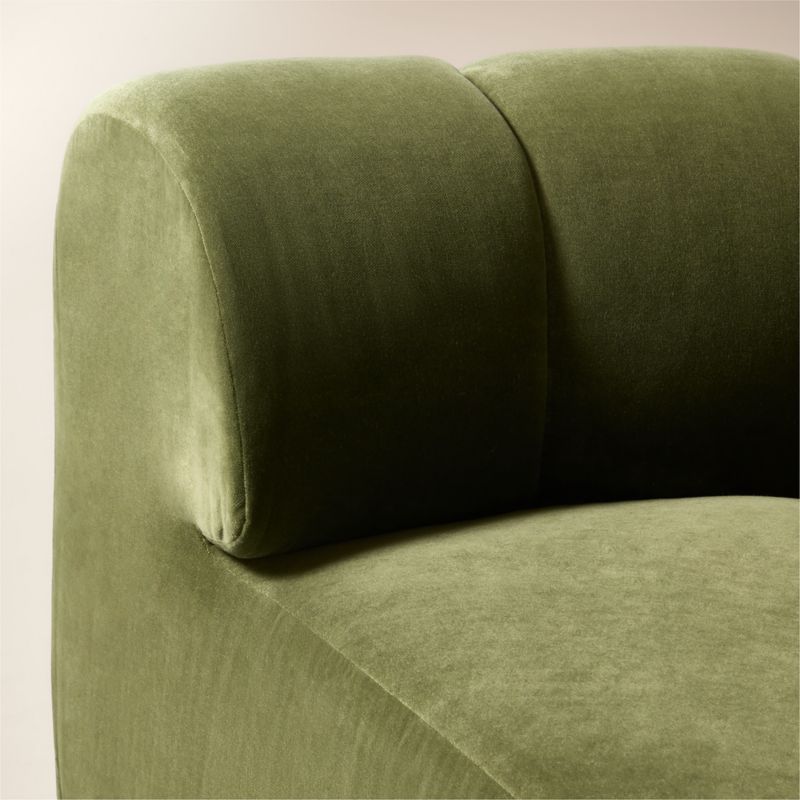 Kindred Olive Green Velvet Corner Chair by Casa Dean by Swizz Beatz - image 6 of 10