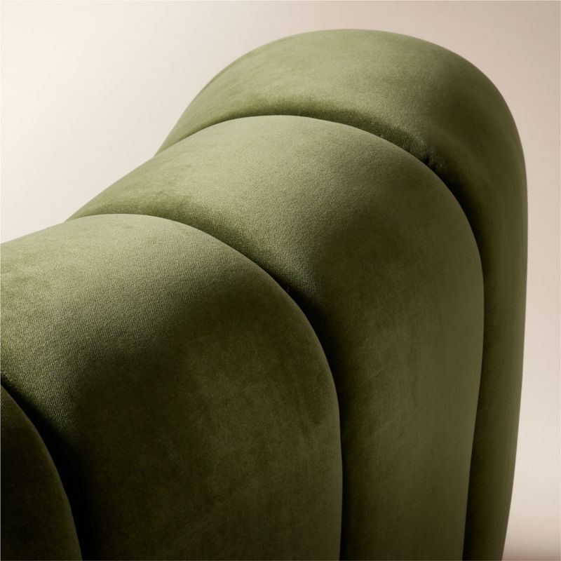 Kindred Olive Green Velvet Corner Chair by Casa Dean by Swizz Beatz - image 5 of 10