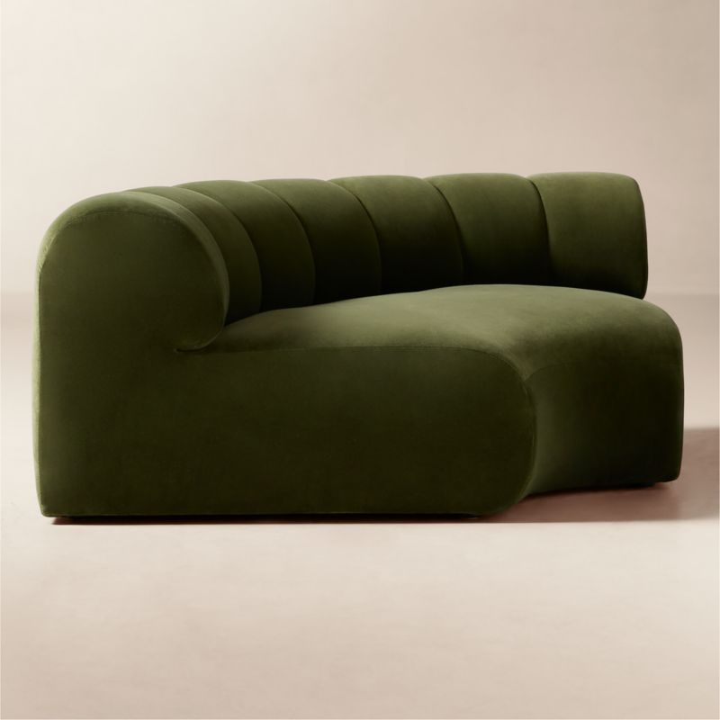 Kindred Olive Green Velvet Corner Chair by Casa Dean by Swizz Beatz - image 3 of 10