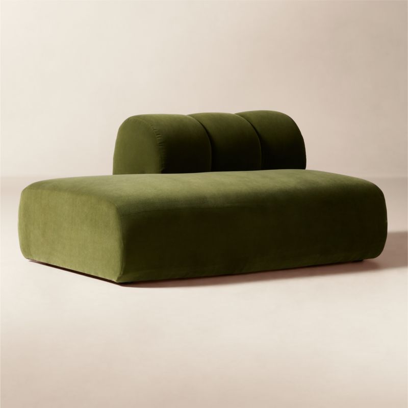 Kindred Olive Green Velvet Left Arm Bumper by Casa Dean by Swizz Beatz - image 2 of 10