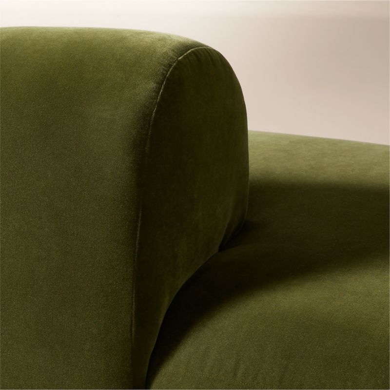 Kindred Olive Green Velvet Left Arm Bumper by Casa Dean by Swizz Beatz - image 5 of 10