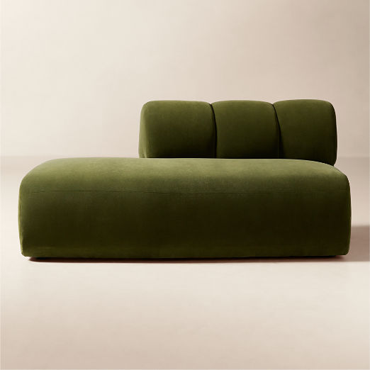 Kindred Olive Green Velvet Left Arm Bumper by Casa Dean by Swizz Beatz