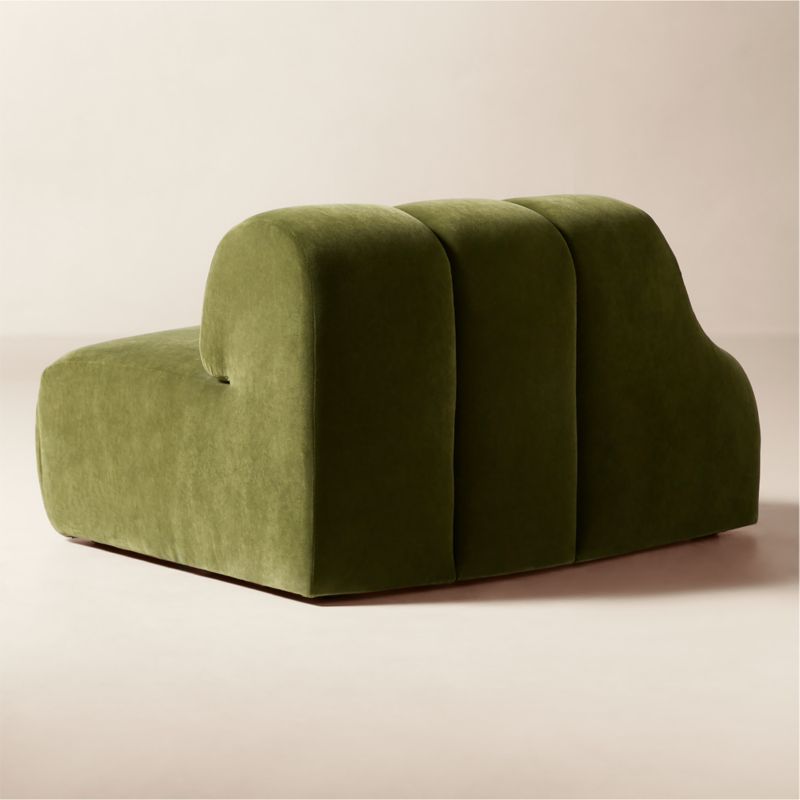 Kindred Olive Green Velvet Left End Chair by Casa Dean by Swizz Beatz - image 4 of 10