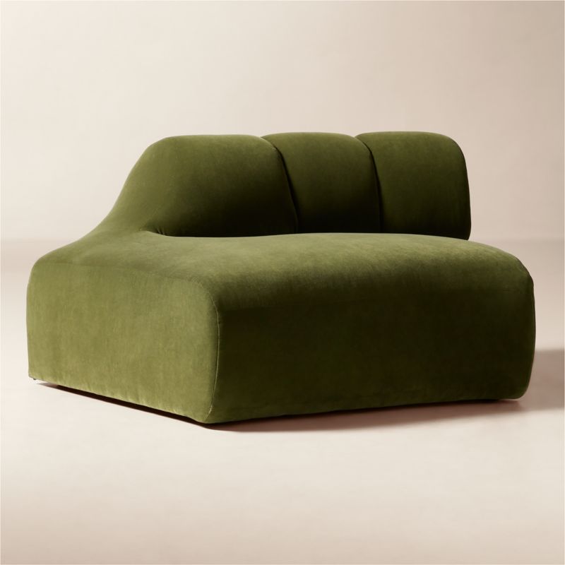 Kindred Olive Green Velvet Left End Chair by Casa Dean by Swizz Beatz - image 2 of 10