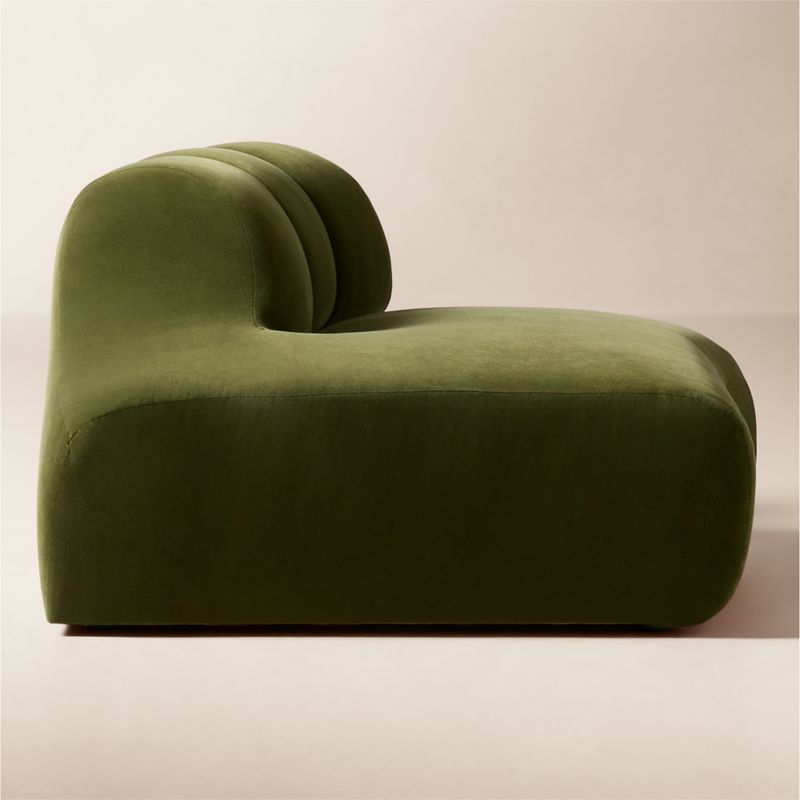 Kindred Olive Green Velvet Left End Chair by Casa Dean by Swizz Beatz - image 3 of 10