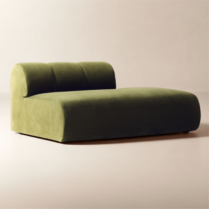 Kindred Olive Green Velvet Right Arm Bumper by Casa Dean by Swizz Beatz - image 2 of 10