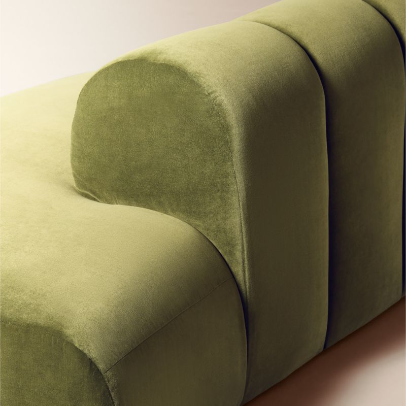 Kindred Olive Green Velvet Right Arm Bumper by Casa Dean by Swizz Beatz - image 5 of 10
