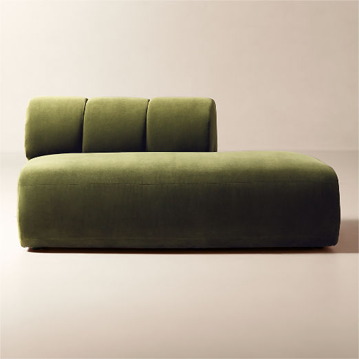 Kindred Olive Green Velvet Right Arm Bumper by Casa Dean by Swizz Beatz
