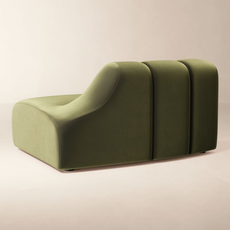 Kindred Olive Green Velvet Right End Chair by Casa Dean by Swizz Beatz - image 4 of 8