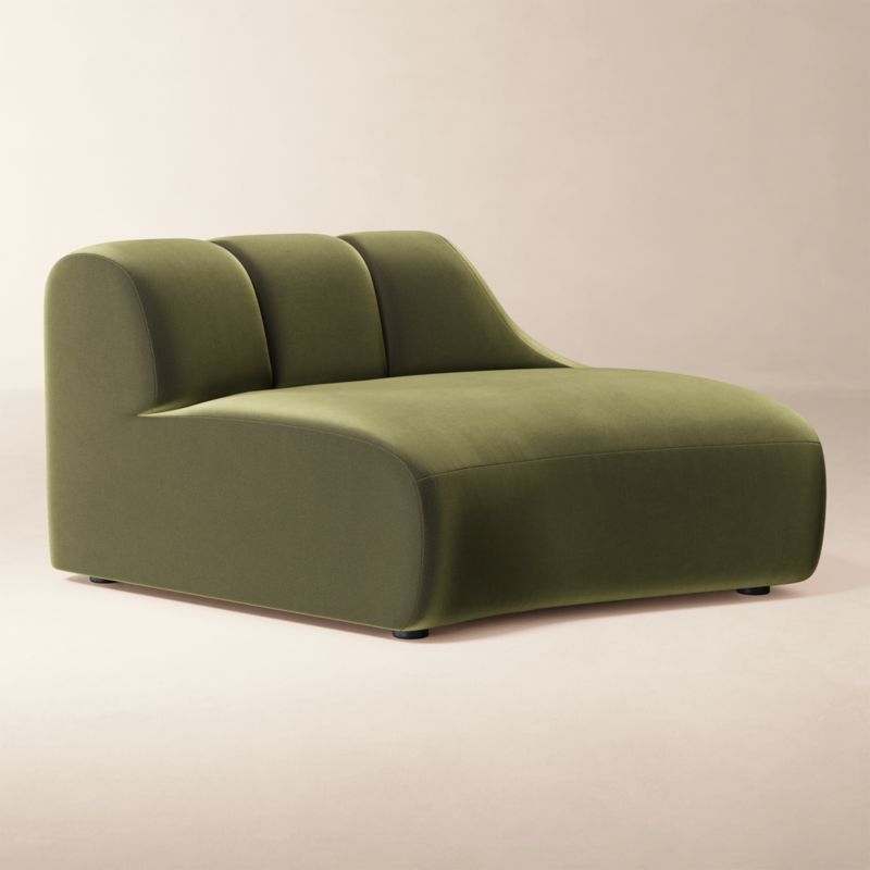 Kindred Olive Green Velvet Right End Chair by Casa Dean by Swizz Beatz - image 2 of 8