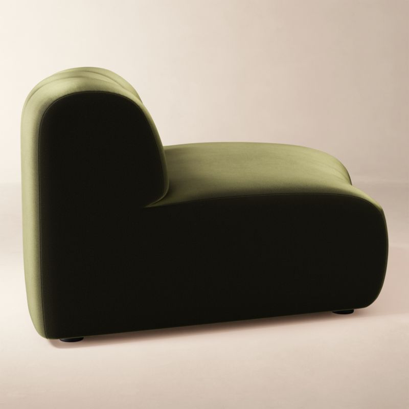 Kindred Olive Green Velvet Right End Chair by Casa Dean by Swizz Beatz - image 3 of 8