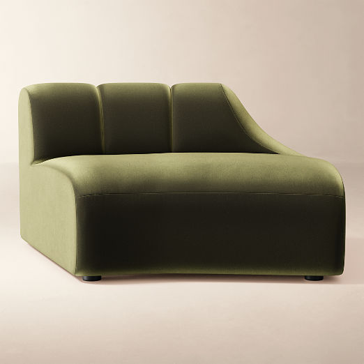 Kindred Olive Green Velvet Right End Chair by Casa Dean by Swizz Beatz