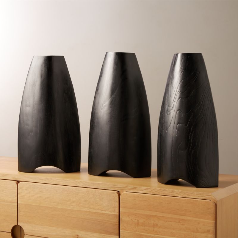 Kinsale Black Teak Wood Vase - image 3 of 5