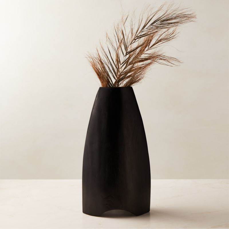 Kinsale Black Teak Wood Vase - image 0 of 5