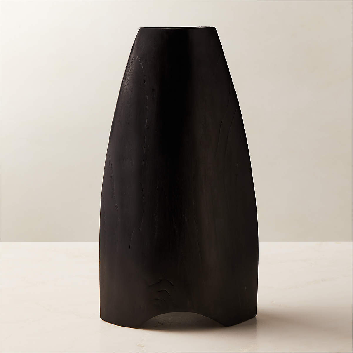 Kinsale Black Teak Wood Vase + Reviews CB2