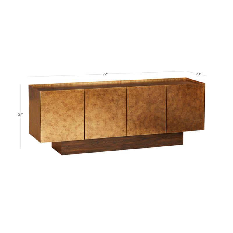 View Kinzie 72" Bronze Wood Credenza - image 3 of 13