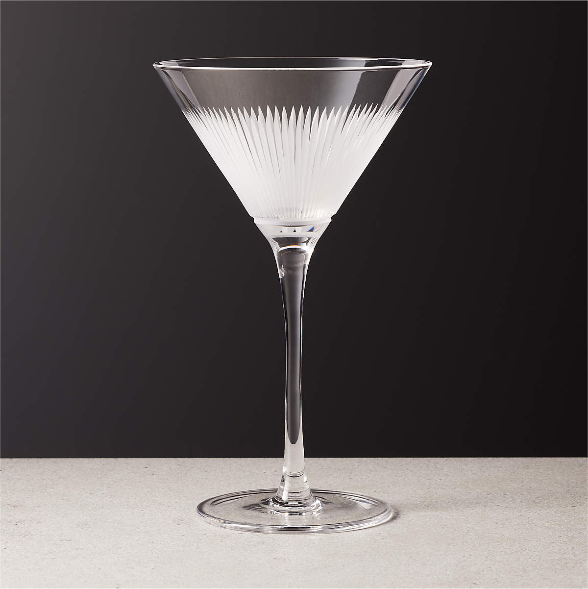 Kira Hand Etched Martini Glass | CB2
