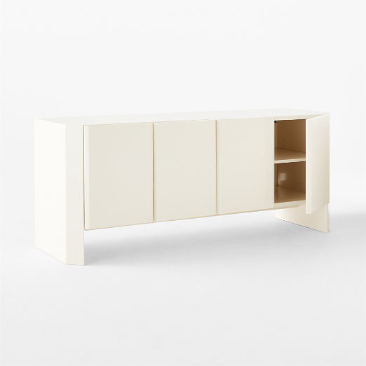 Kirnan 72" Ivory High-Gloss Lacquered Credenza