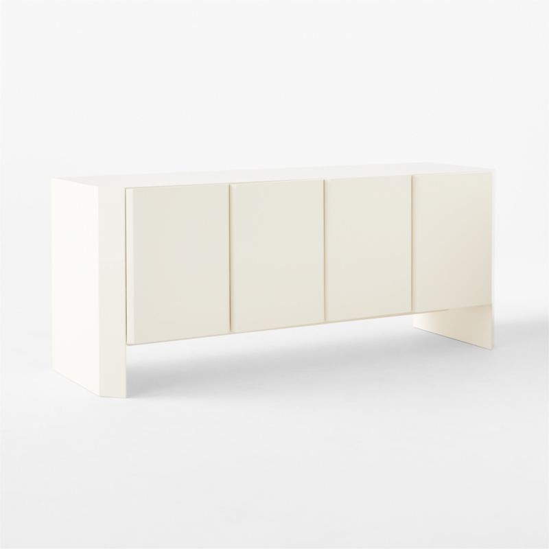 Kirnan 72" Ivory High-Gloss Lacquered Credenza - image 5 of 10