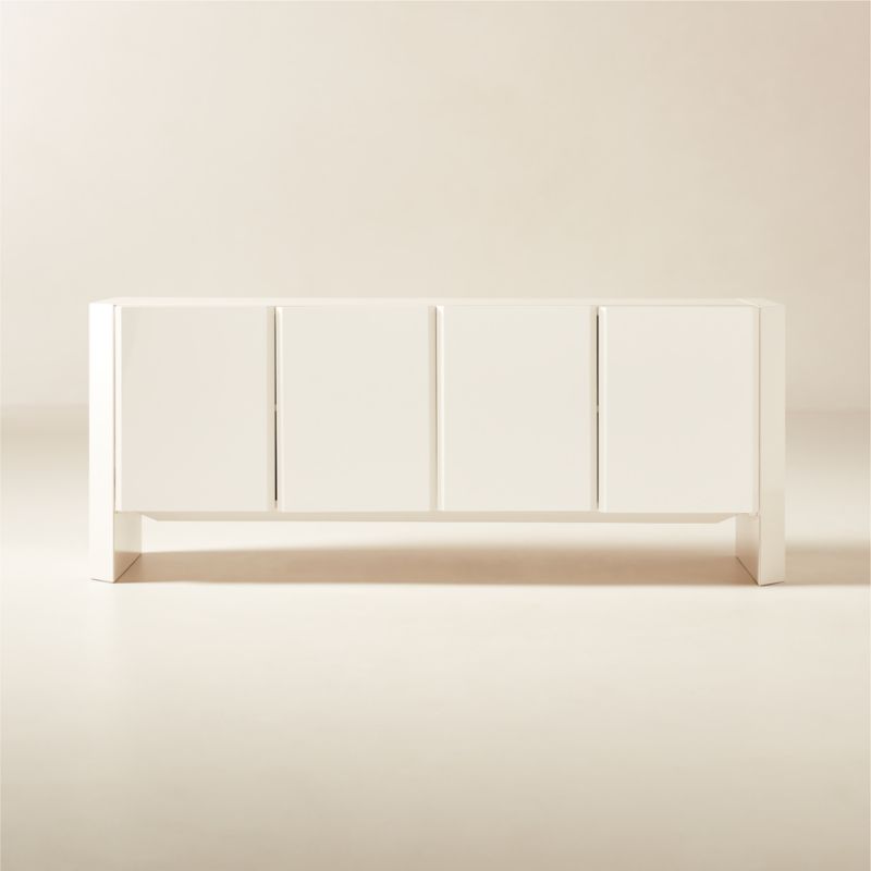 Kirnan 72" Ivory High-Gloss Lacquered Credenza - image 0 of 10